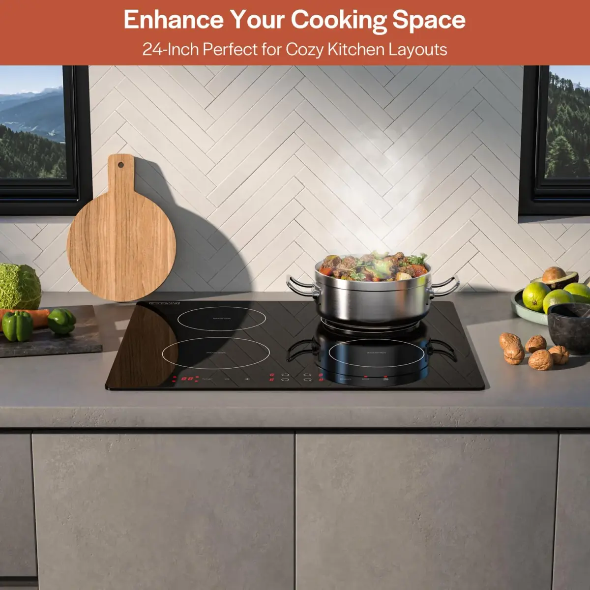 Empava Ease 24" Induction Cooktop 4 Burner, Drop-in, Hardwired | ETL Certified 7400W 220V Compatible - view 5