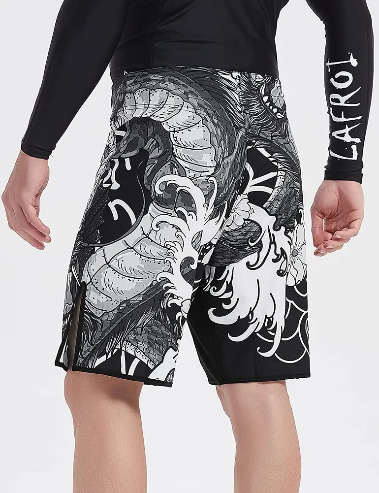 LAFROI Mens MMA Cross Training Boxing Shorts Trunks Fight Wear with Drawstring and Pocket-Dragon, Small | Anti-Tear Microfiber - view 5