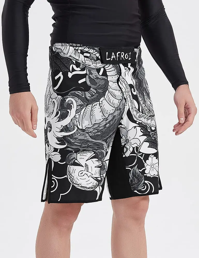 LAFROI Mens MMA Cross Training Boxing Shorts Trunks Fight Wear with Drawstring and Pocket-Dragon, Small | Anti-Tear Microfiber - view 3