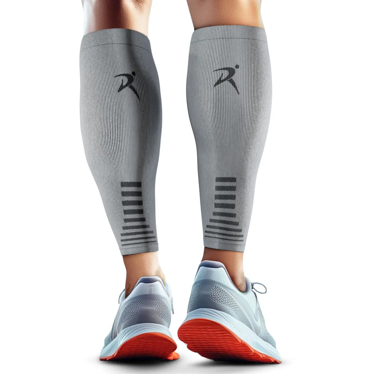 Rymora Calf Compression Sleeves for Men & Women (Pair) (Grey) (Medium) | Graduated Support for Shin Splints & Recovery - main product image