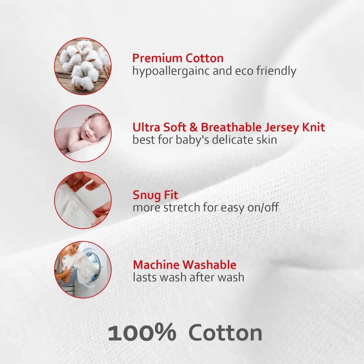 Moonsea Organic Cotton Changing Pad Cover 2 Pack (32" x 16") | Soft, Breathable, Hypoallergenic - view 5
