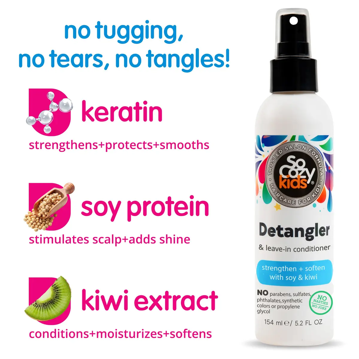 SO COZY Kids 2-in-1 Detangler & Leave In Conditioner Spray 156ml (5.2 Fl Oz) | Strengthens & Softens Hair - view 3