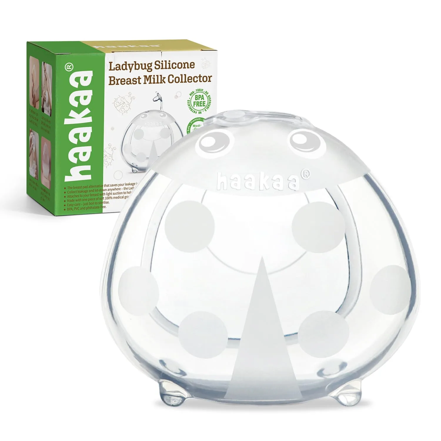 haakaa Ladybug Silicone Breast Milk Collector & Sore Nipple Protector, 75ml (2.5oz) | Passive Leakage Saver - main product image