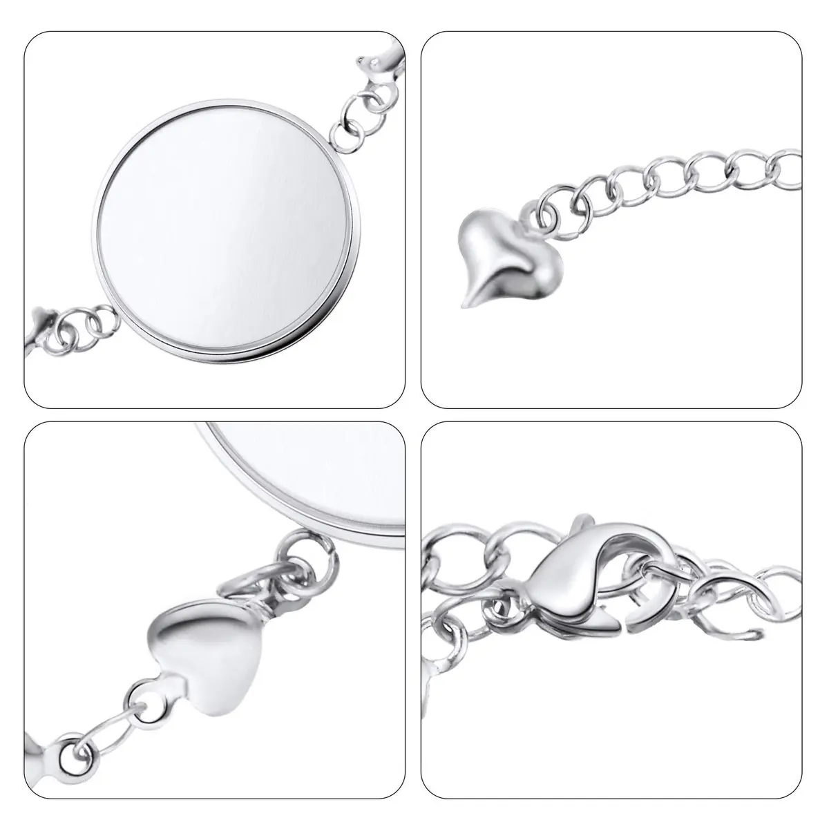 Hicarer 40 Pieces Bracelet Bezel Settings for Jewelry Making | Adjustable, Glass & Stainless Steel | 14cm (5.5 inch) - view 3