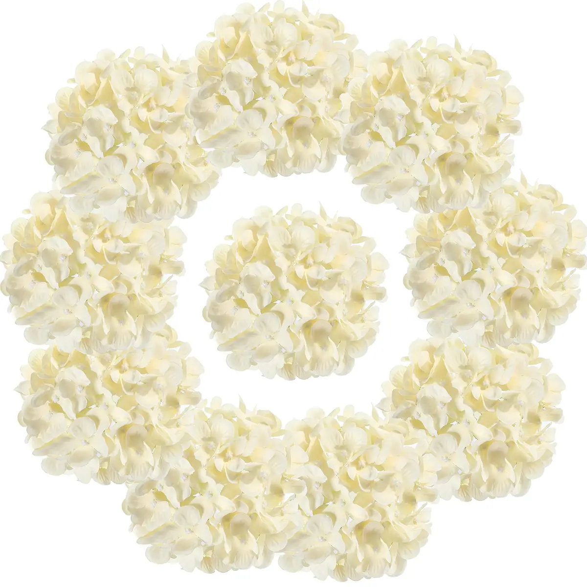 LUSHIDI Silk Hydrangea Heads with Stems 10PCS | Elegant Artificial Flowers for Wedding & Home Decor - main product image
