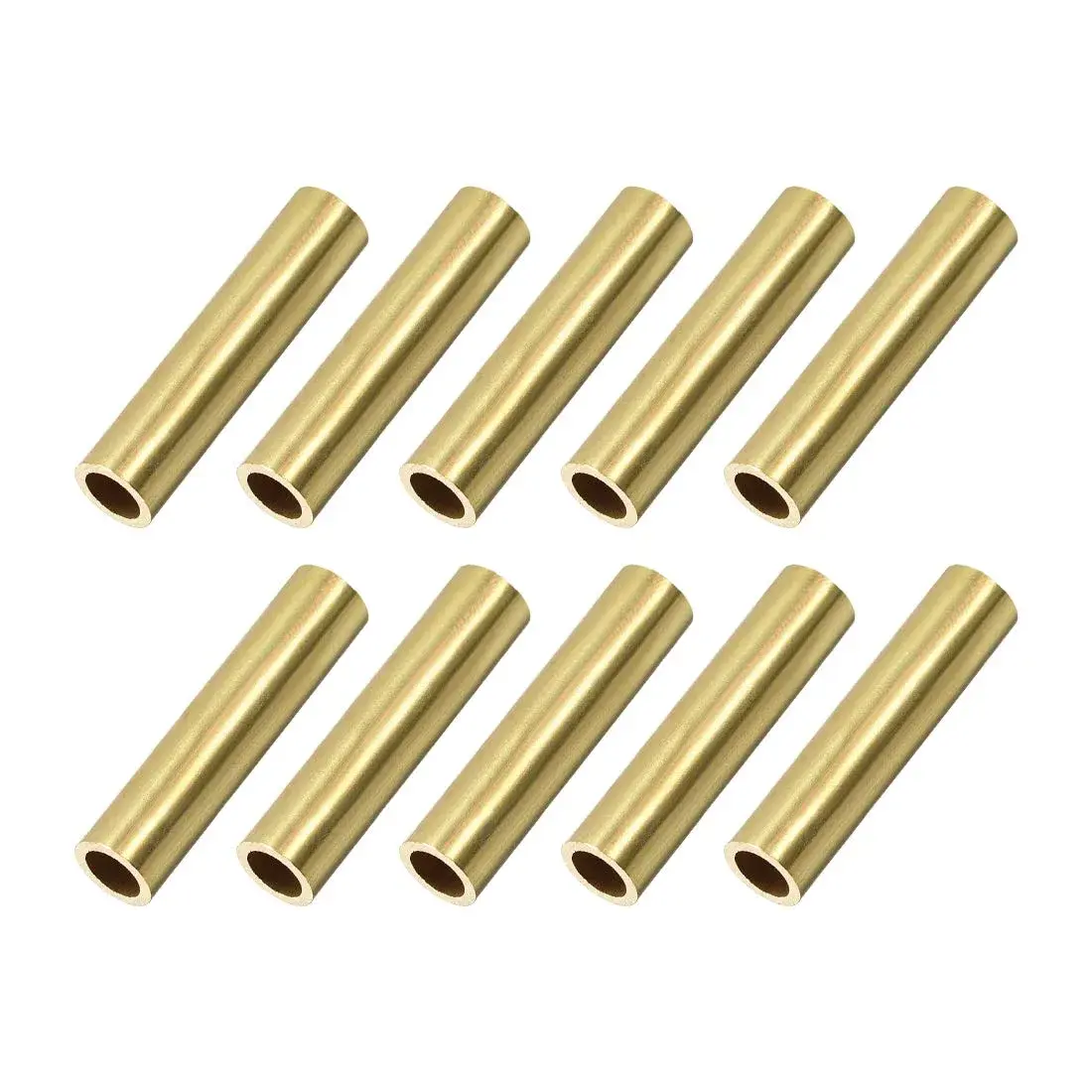 uxcell Brass Round Tube 7mm OD 1mm Wall Thickness 30mm Length Seamless Pipe Tubing (10 Pcs) | DIY Crafts & Macrame Holders - main product image