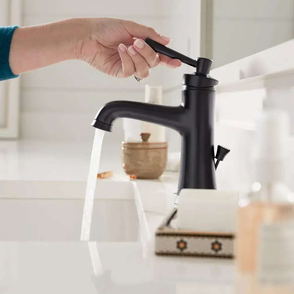 hansgrohe Joleena Single-Hole Bathroom Faucet with Pop-Up Drain, 19.7 cm (7.75 Inches) Tall, Matte Black | 1.2 GPM Water Saving - view 2