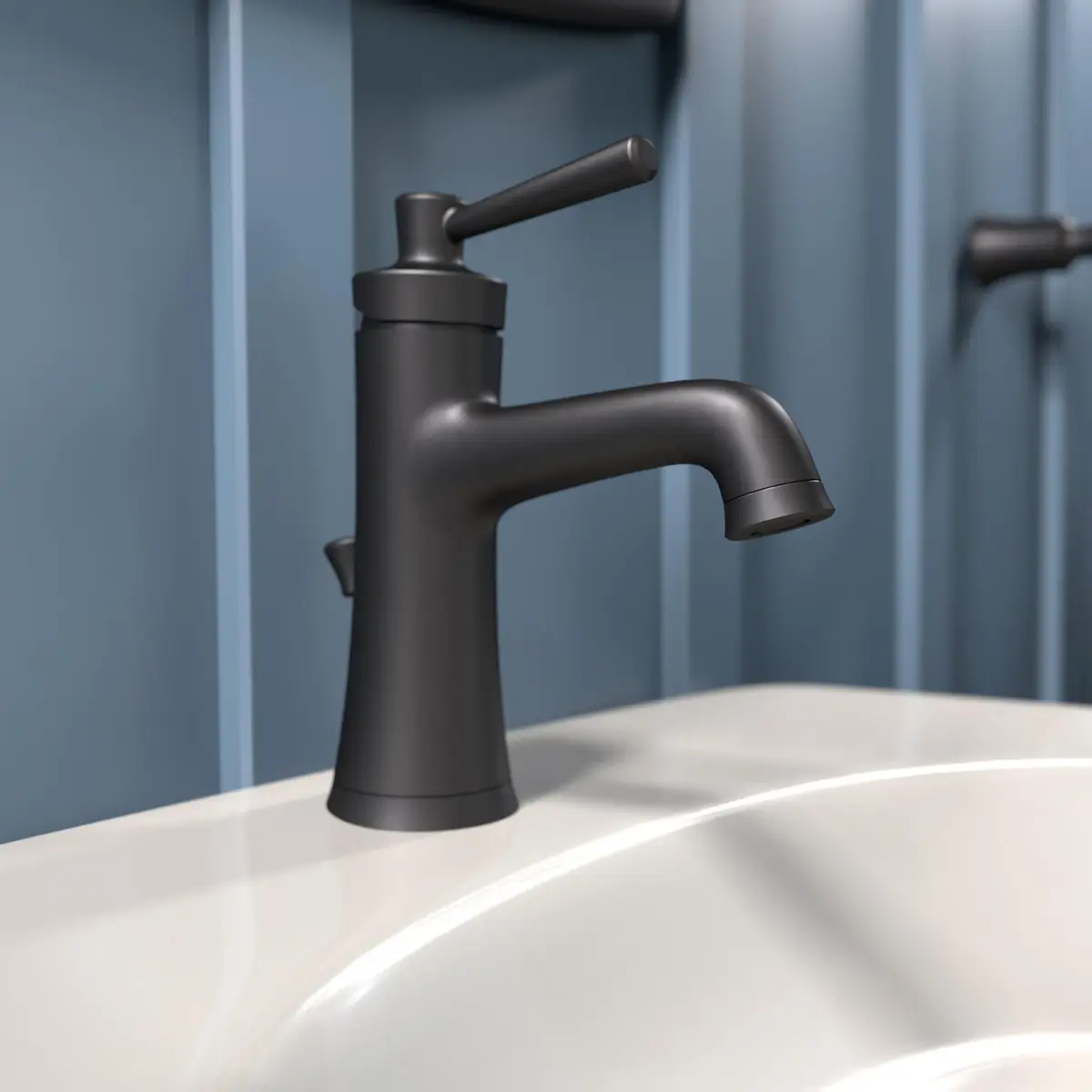 hansgrohe Joleena Single-Hole Bathroom Faucet with Pop-Up Drain, 19.7 cm (7.75 Inches) Tall, Matte Black | 1.2 GPM Water Saving - view 3