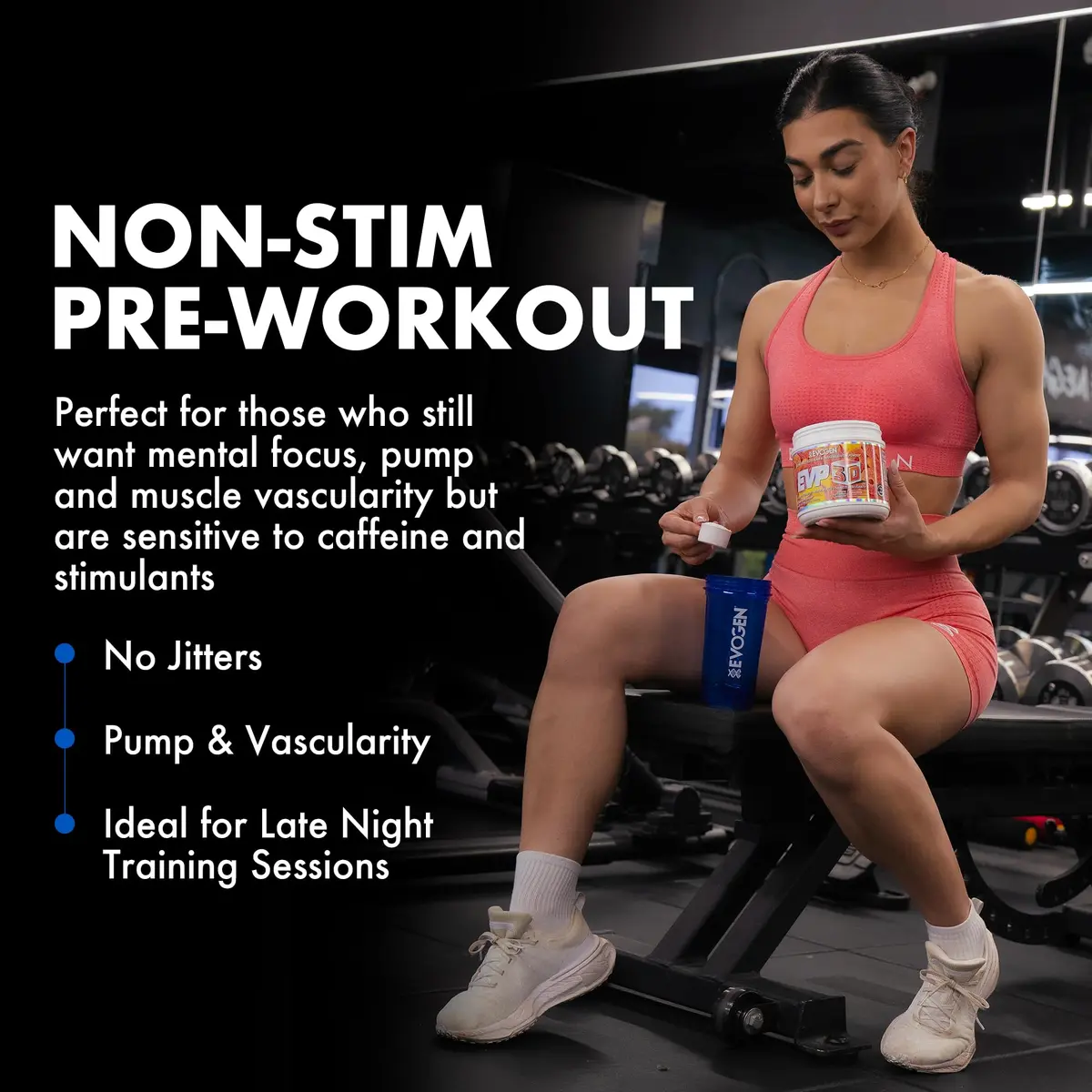 Evogen EVP 3D Stim-Free Pre-Workout Powder 40 Servings | Peach Rings | Caffeine-Free, Arginine Nitrate, L-Citrulline - view 3