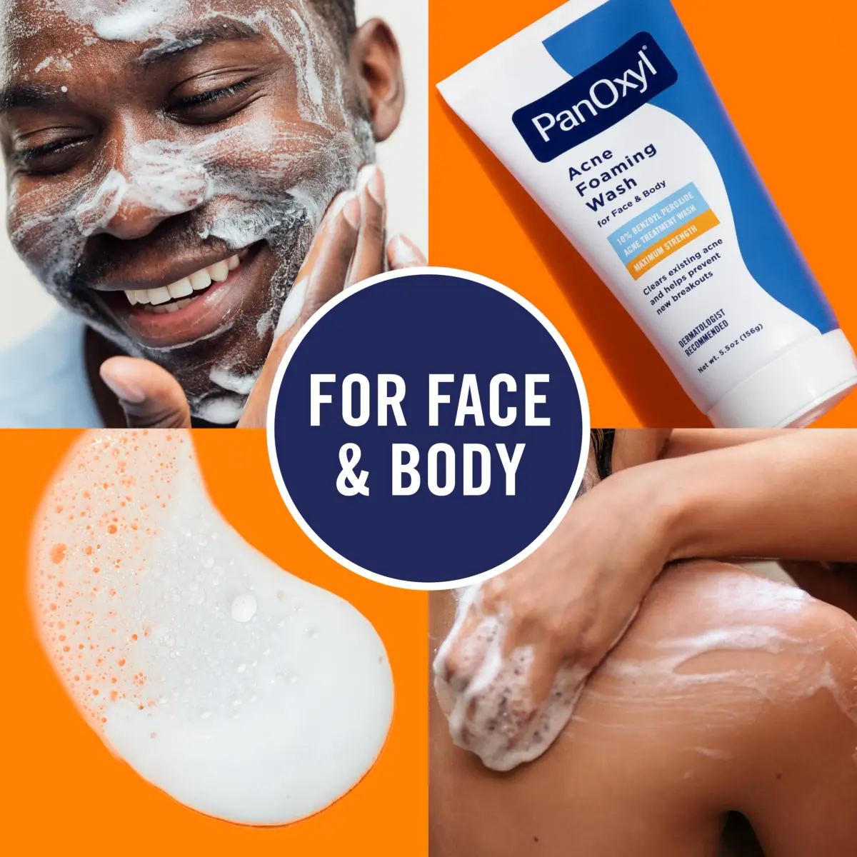 PanOxyl 10% Benzoyl Peroxide Acne Foaming Wash 156g (5.5 Oz) | Maximum Strength Daily Face and Body Cleanser - view 5