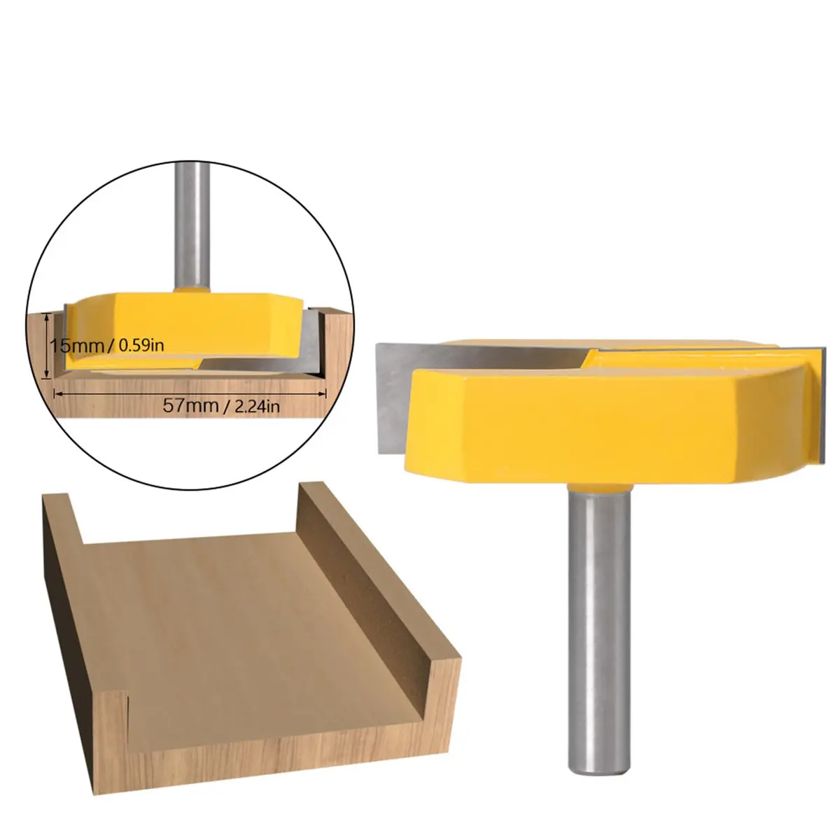 ViaGasaFamido 8mm Shank Router Bit | 57x40x15mm Bottom Cleaning for Woodworking - view 9