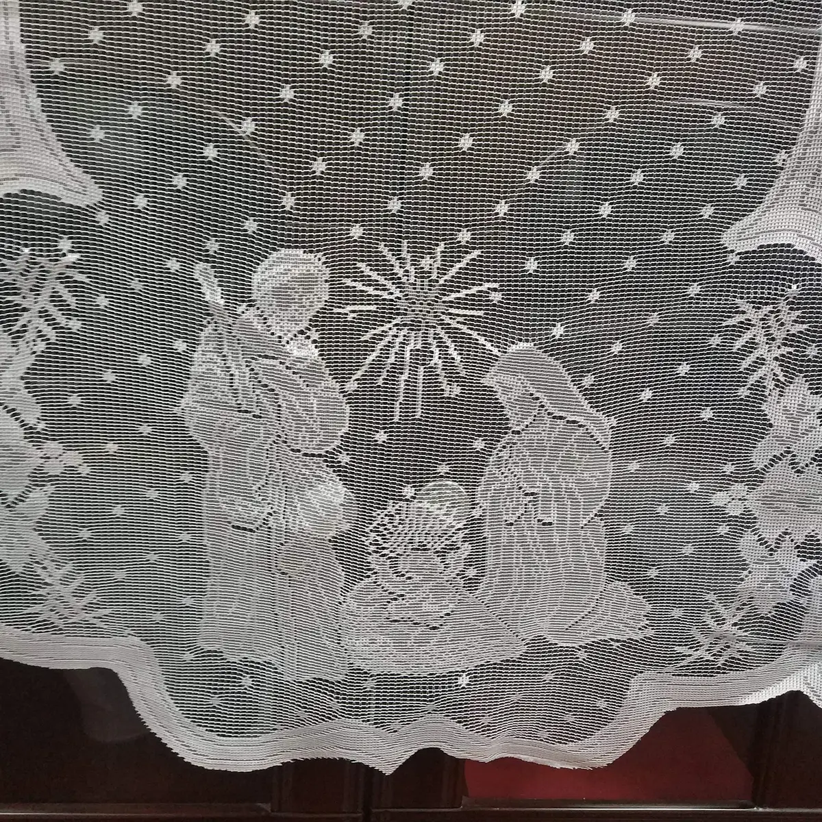DoubleWood White Lace Jesus Garland Christmas Table Runner 50 cm (20 in) x 228 cm (90 in) | Festive Holiday Decor for Mantles and Tables - view 6