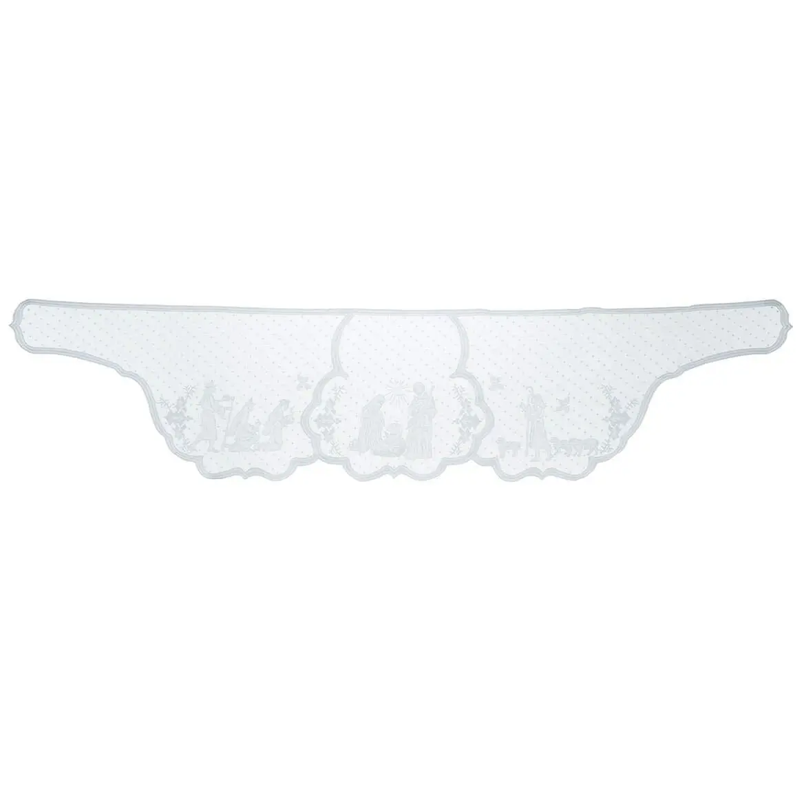 DoubleWood White Lace Jesus Garland Christmas Table Runner 50 cm (20 in) x 228 cm (90 in) | Festive Holiday Decor for Mantles and Tables - view 8