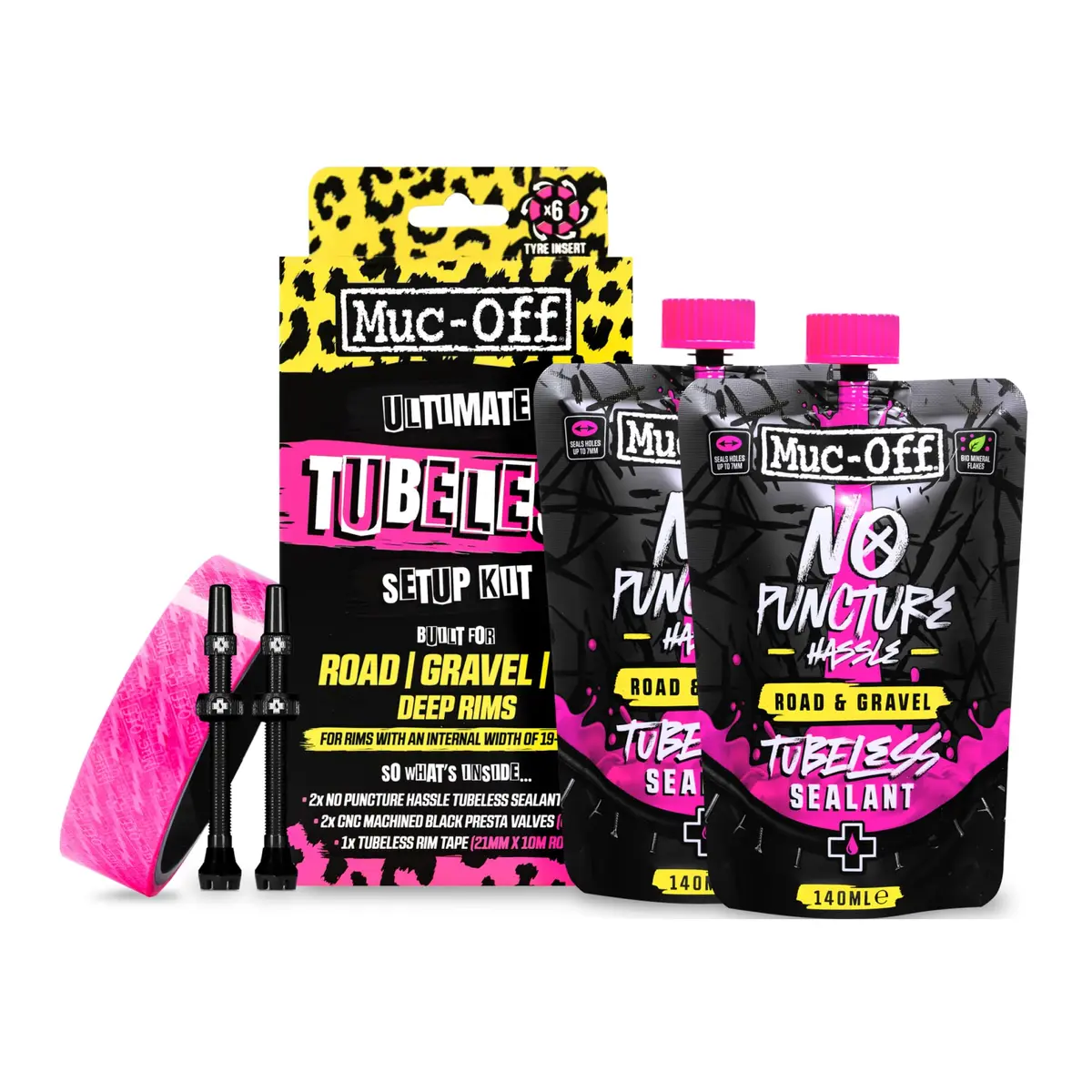 Muc-Off Ultimate Tubeless Setup Kit, Road/Gravel/CX, 60mm | Complete Tubeless Conversion Solution - main product image