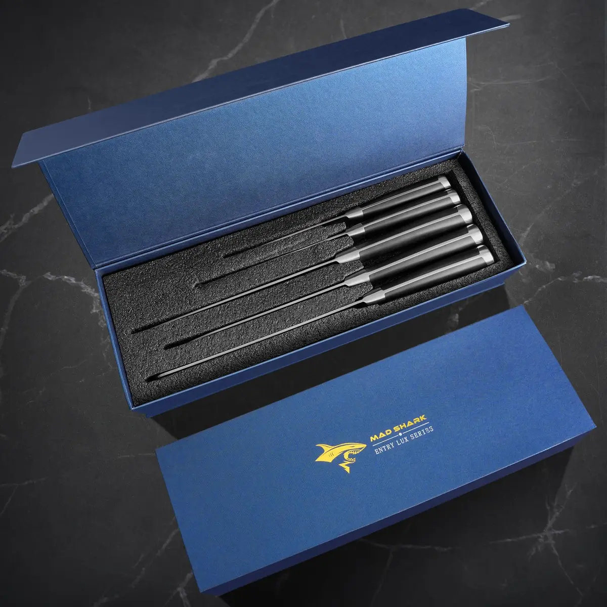 MAD SHARK Kitchen Knife Set 5 Piece | High Carbon German Steel, Ergonomic Handles, Dishwasher Safe - view 6