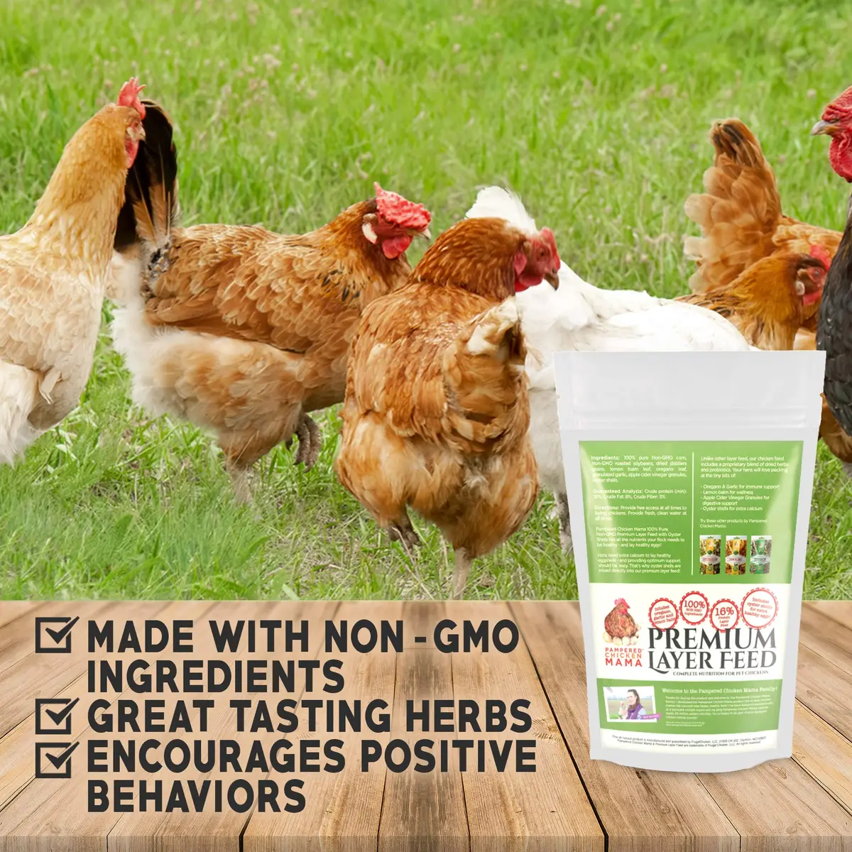 Pampered Chicken Mama Backyard Chicken Feed - Premium Layer Pellets 1280 Fl Oz | High Protein & Calcium - view 4