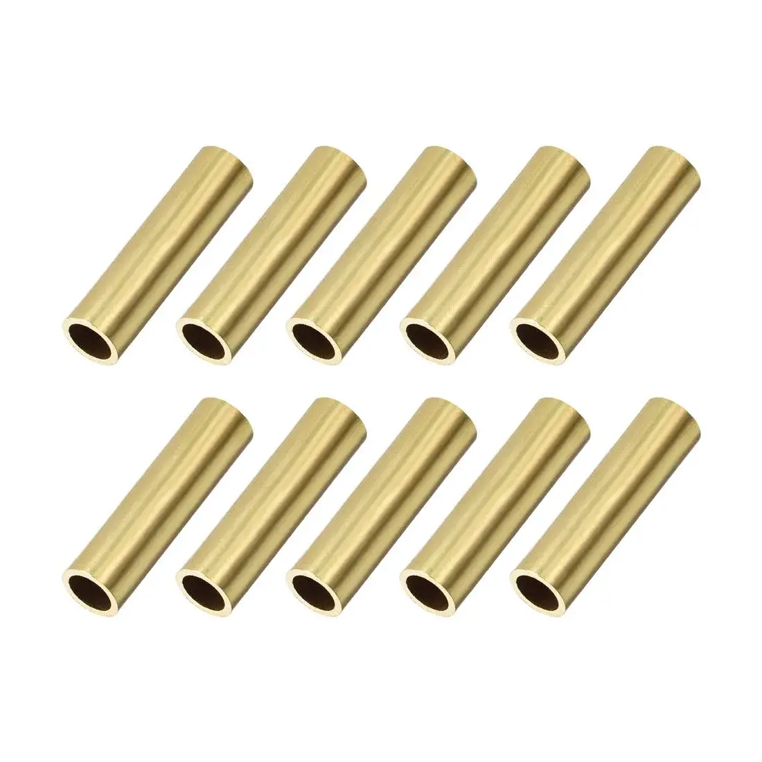 uxcell Brass Round Tube 8mm OD 1mm Wall 30mm Length Seamless Pipe Tubing | 10 Pcs for DIY Crafts - main product image