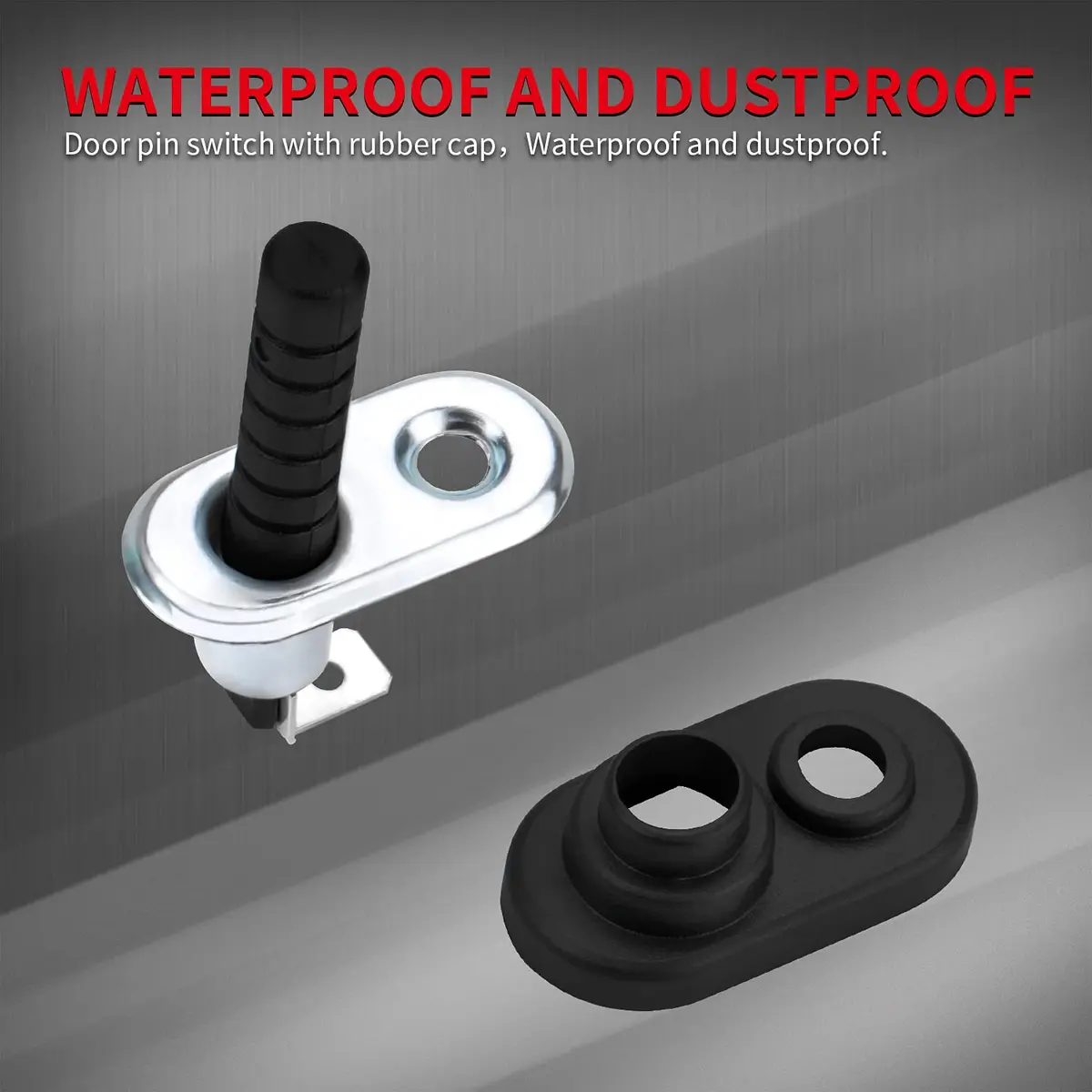 DAIERTEK 3-Pack 12V Door Pin Switch with Rubber Boot | Nickel Plated, 20A, Momentary ON/OFF - view 3