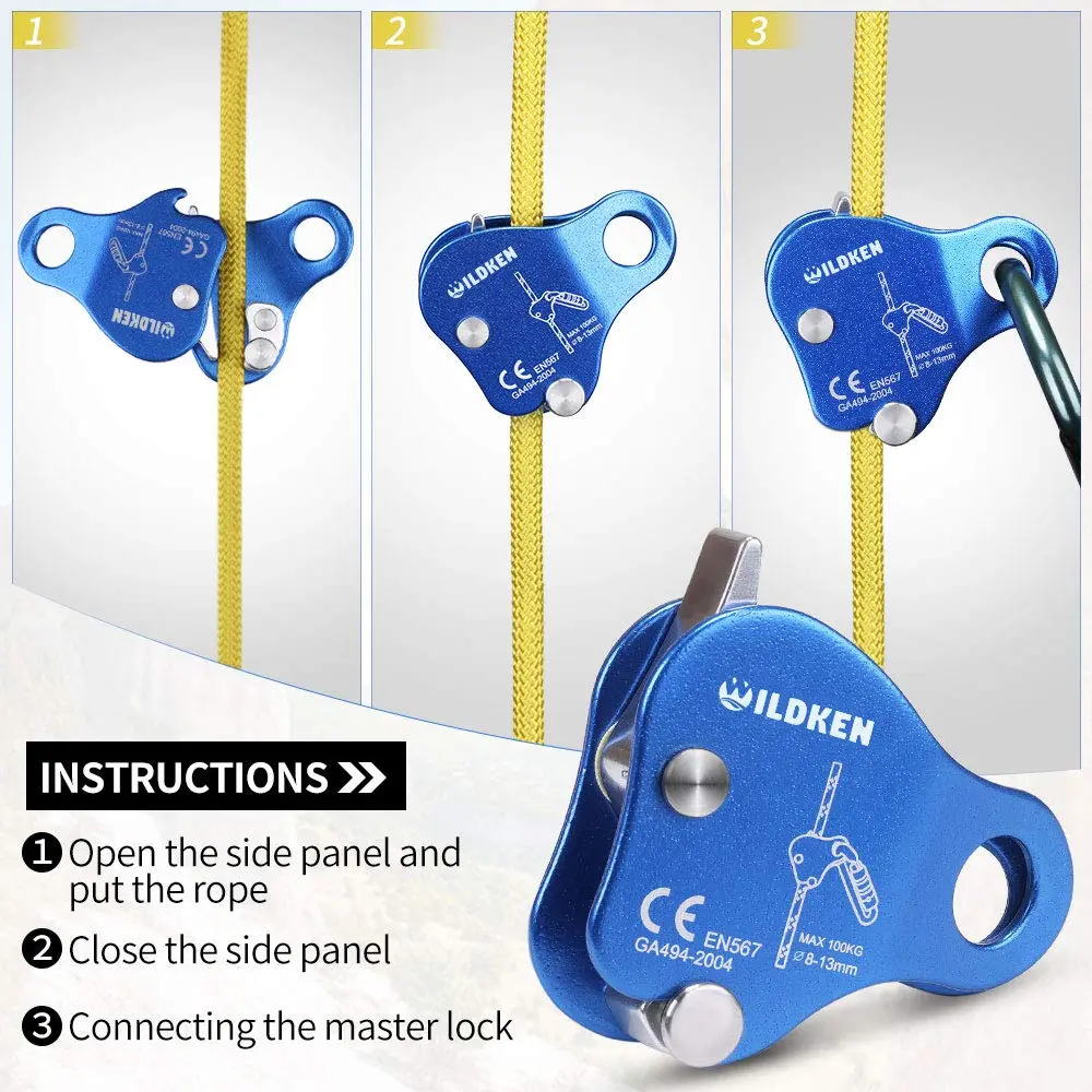 WILDKEN Climbing Ascender Fall Protection Belay Device 7.8cm | Rope Grab for Rock Climbing & Rescue - view 5