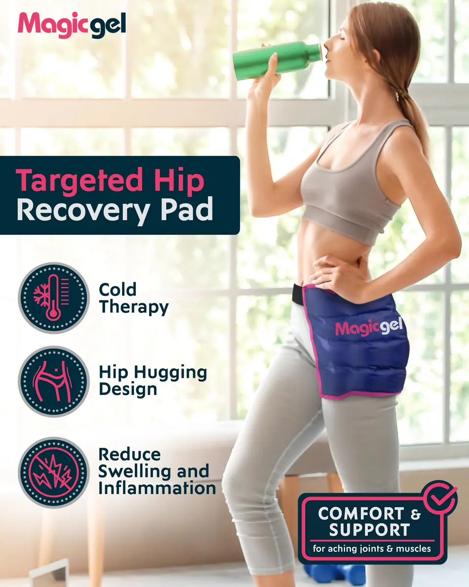 Magic Gel Hip Ice Pack Wrap - Reusable Cold Pack for Hip Bursitis, Hip Replacement Surgery and Hip Flexor Pain | Targeted Hip Relief - view 2