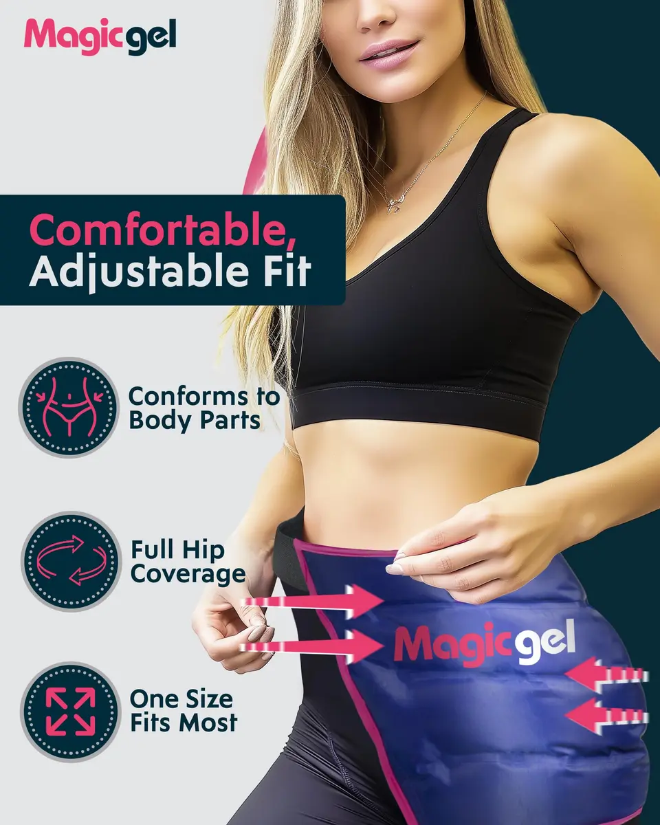 Magic Gel Hip Ice Pack Wrap - Reusable Cold Pack for Hip Bursitis, Hip Replacement Surgery and Hip Flexor Pain | Targeted Hip Relief - view 4