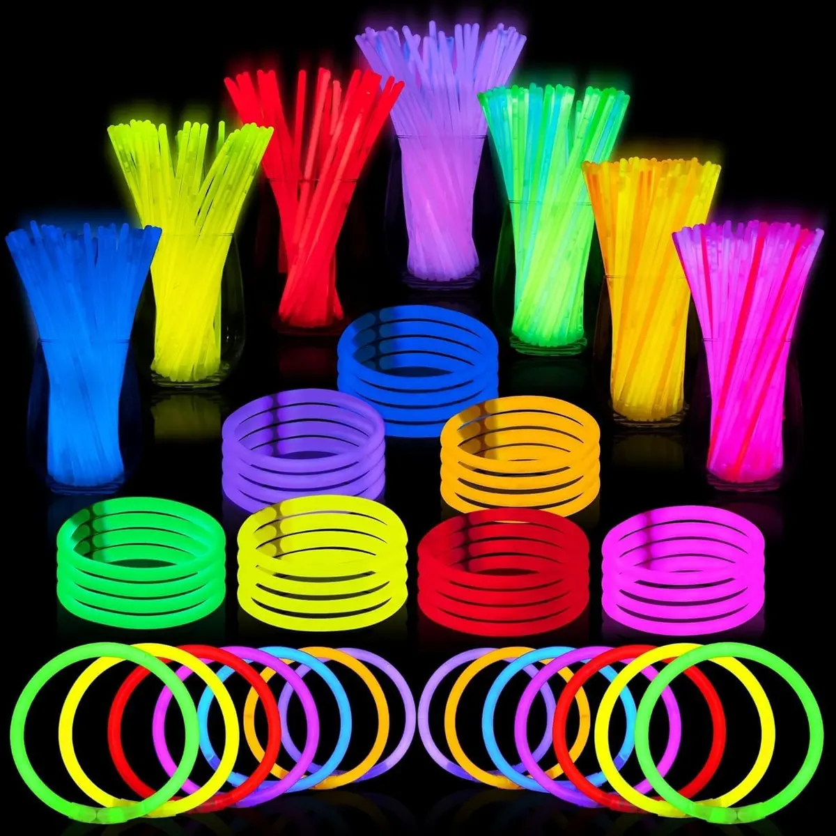 JOYIN 144 Pcs 8" Glow Sticks Bulk Pack | Assorted Colors Party Favors - main product image