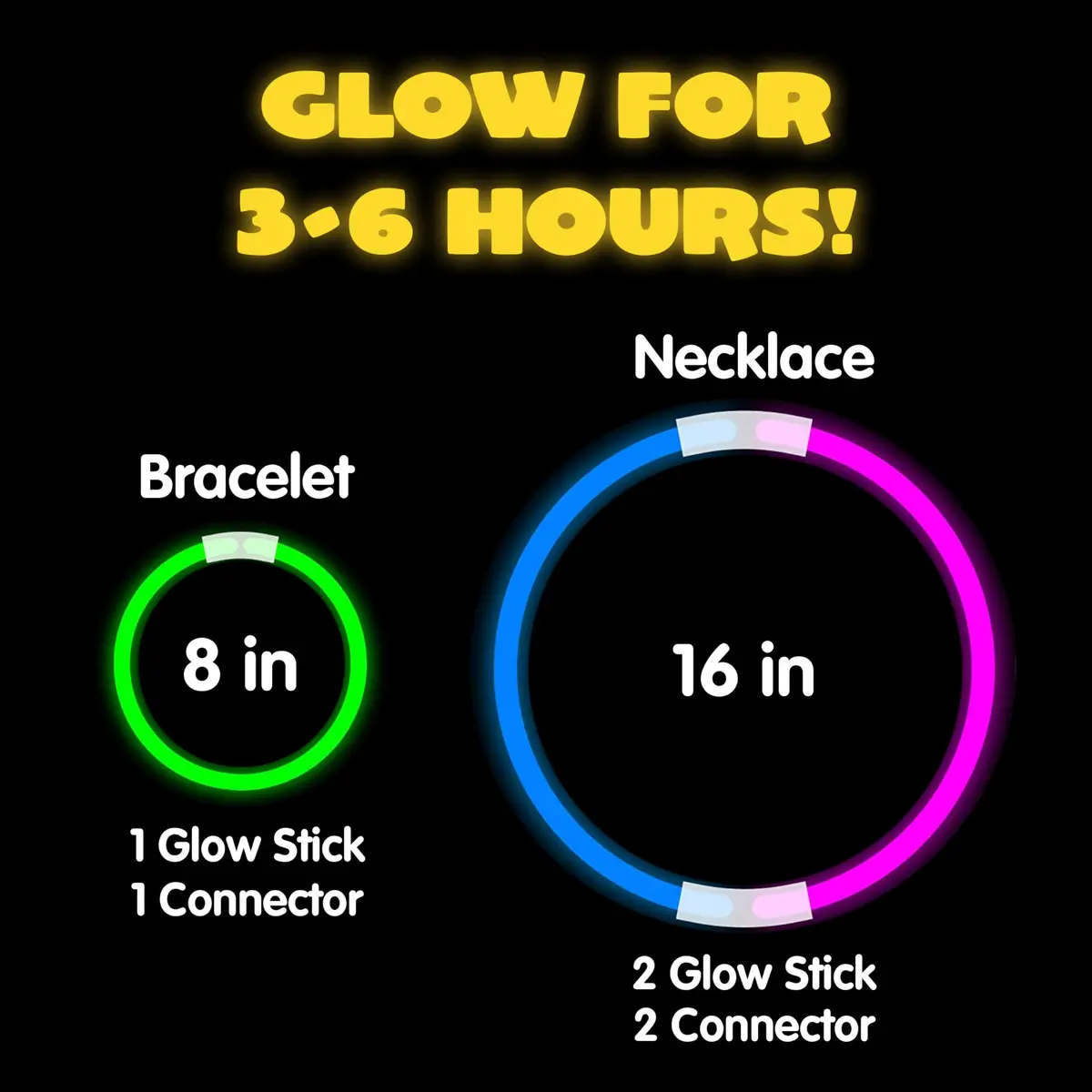 JOYIN 144 Pcs 8" Glow Sticks Bulk Pack | Assorted Colors Party Favors - view 4
