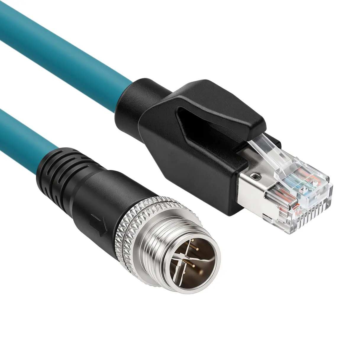SZRMCC M12 8 Pin X-Code to RJ45 Cat 6 Ethernet Cable 5m (16.4ft) | Industrial Machine Vision GigE Cable - main product image
