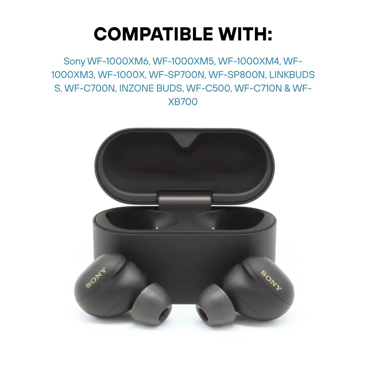 Comply Memory Foam Replacement Ear Tips Small Black (3 Pairs) | Ultimate Comfort for Sony True Wireless Earbuds - view 2