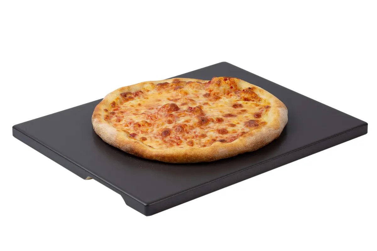 ROCKSHEAT 15" x 12" Black Glazed Pizza Stone | Cordierite Baking Stone for Oven Grill - main product image