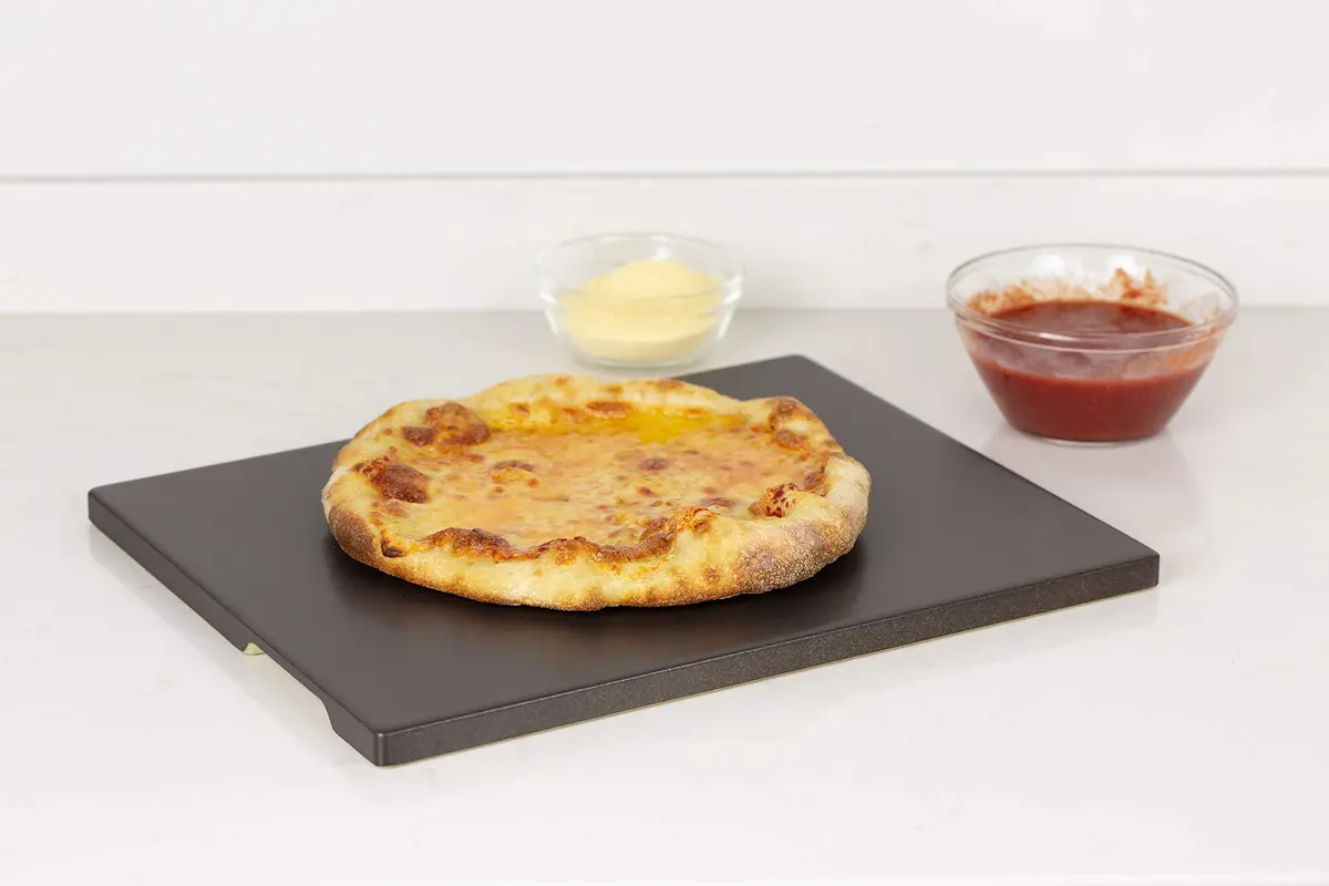 ROCKSHEAT 15" x 12" Black Glazed Pizza Stone | Cordierite Baking Stone for Oven Grill - view 7