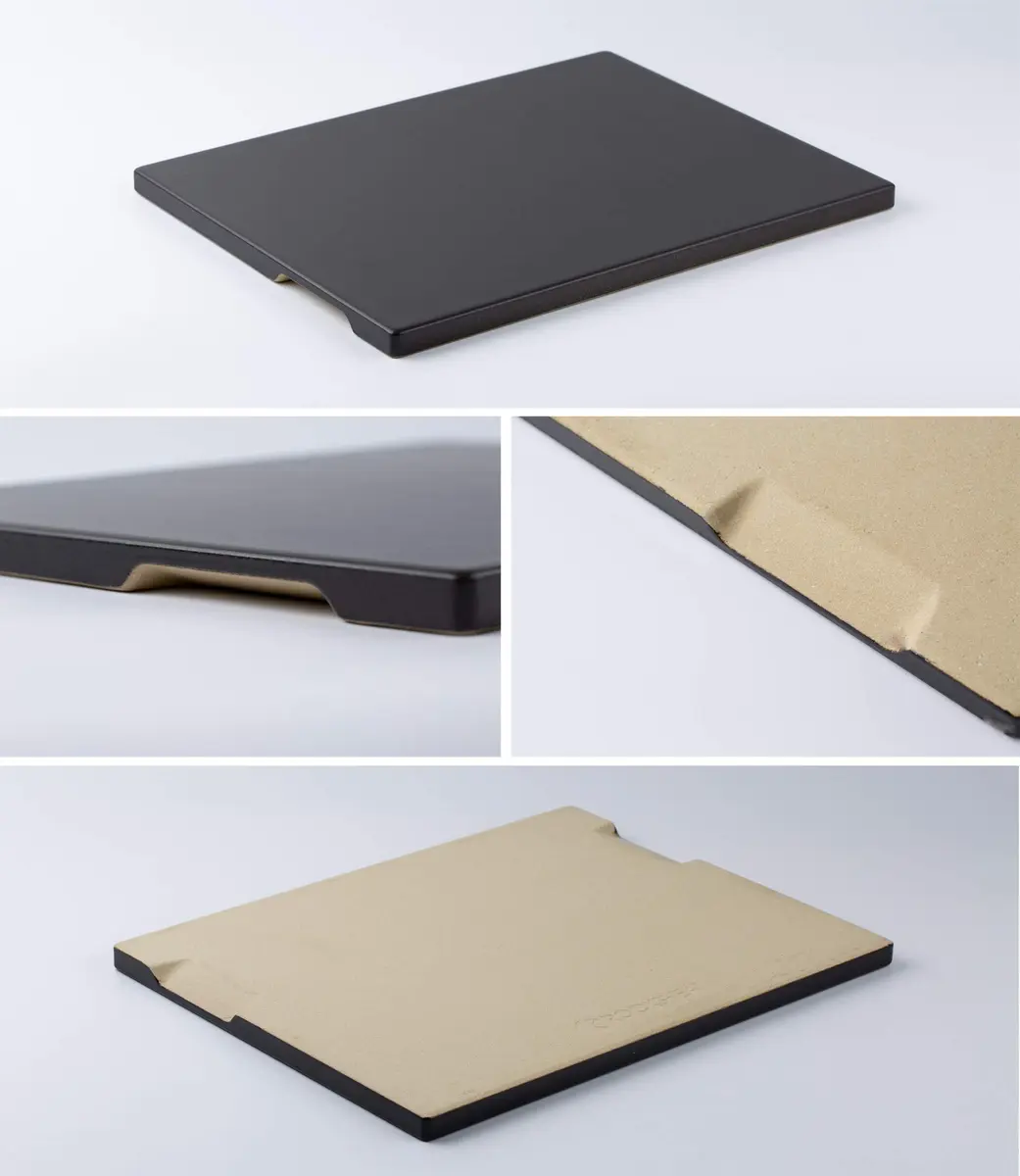 ROCKSHEAT 15" x 12" Black Glazed Pizza Stone | Cordierite Baking Stone for Oven Grill - view 8