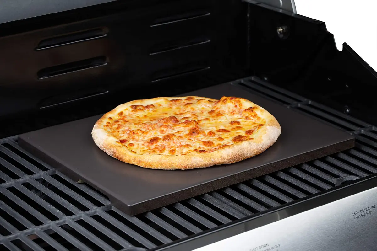 ROCKSHEAT 15" x 12" Black Glazed Pizza Stone | Cordierite Baking Stone for Oven Grill - view 2