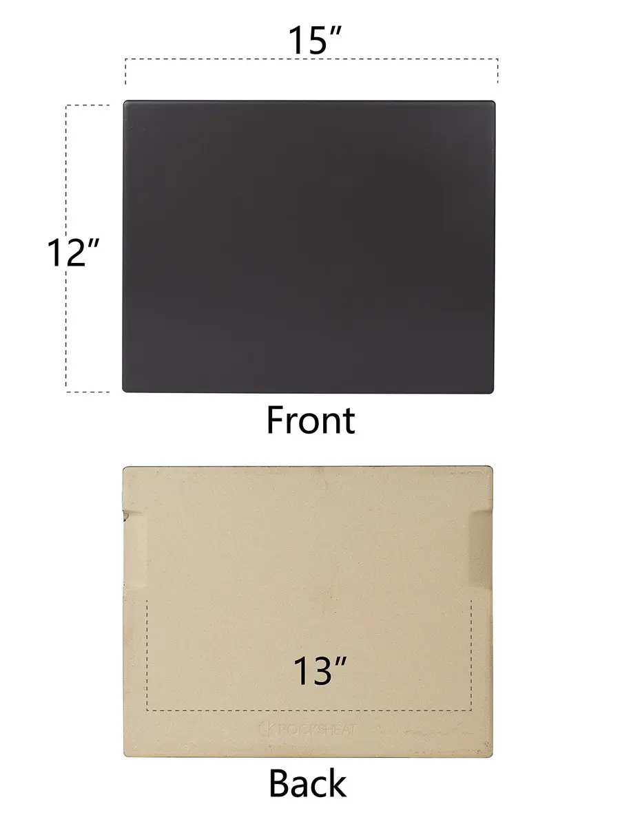 ROCKSHEAT 15" x 12" Black Glazed Pizza Stone | Cordierite Baking Stone for Oven Grill - view 4