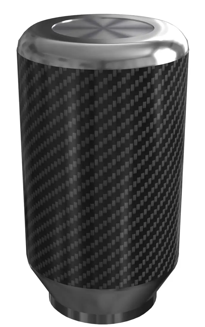 ICBEAMER Silver Aluminum w/ 100% Real Carbon Fiber 2.5" Shift Knob for Buttonless Automatic and 4, 5 and 6 Speed Manual Transmission Vehicles, Carbon Fiber Grip, Black Top and Bottom | Universal Fit, Durable, Stylish - view 7