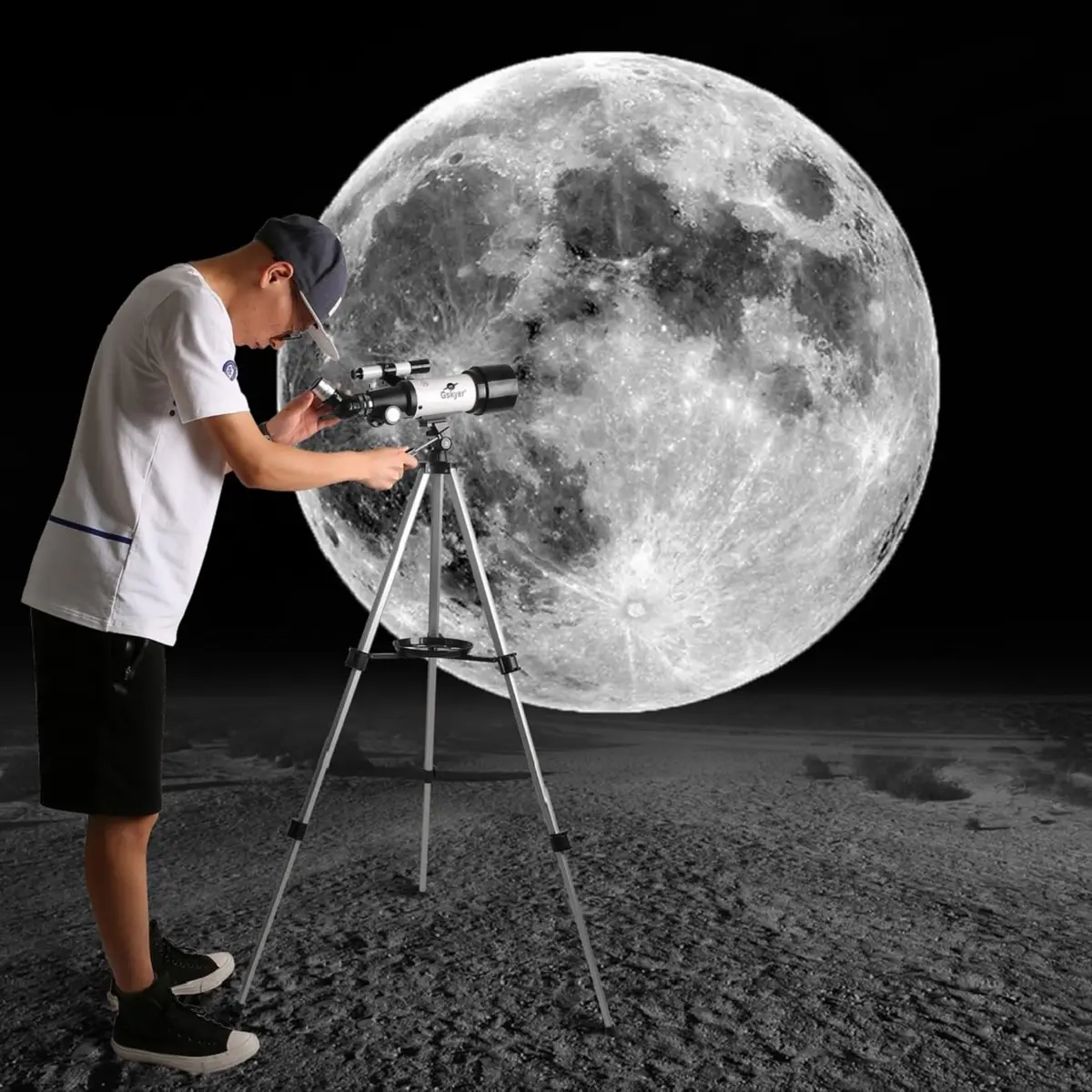 Gskyer Telescope 70mm Aperture 400mm AZ Mount | Travel Refractor for Beginners & Kids - view 6
