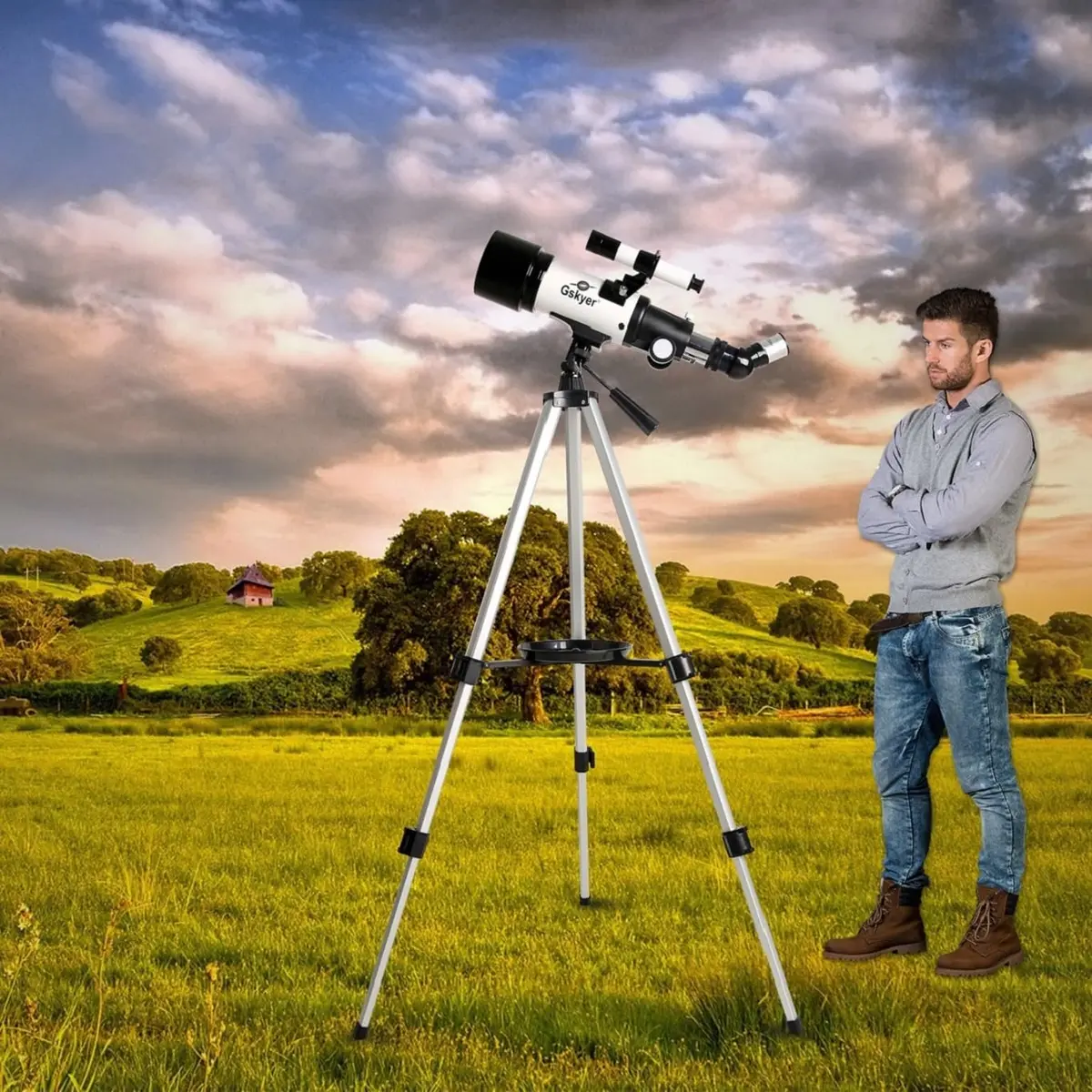 Gskyer Telescope 70mm Aperture 400mm AZ Mount | Travel Refractor for Beginners & Kids - view 7