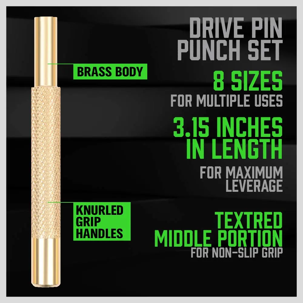 SWANLAKE 8-Piece Brass Punch Set 3.15" Length | Non-Marring Precision Tool for Delicate Repairs - view 6
