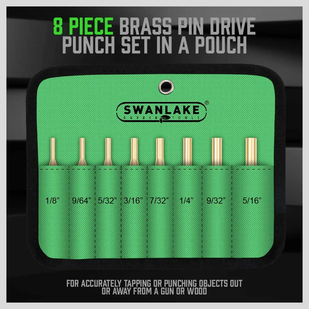 SWANLAKE 8-Piece Brass Punch Set 3.15" Length | Non-Marring Precision Tool for Delicate Repairs - view 2