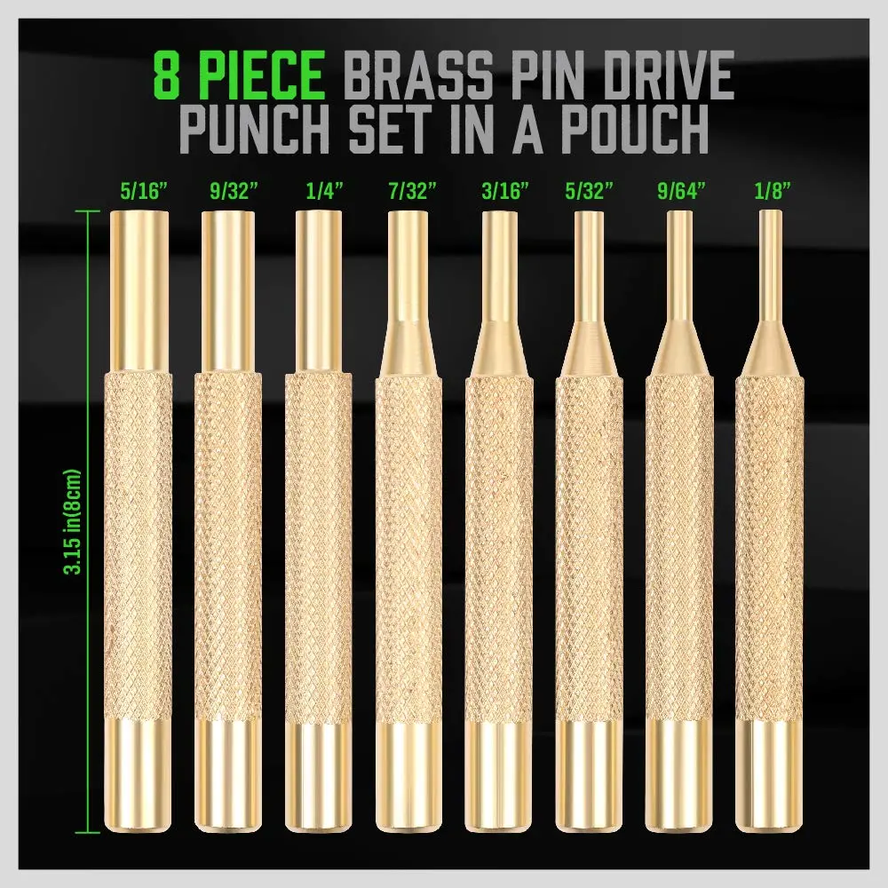 SWANLAKE 8-Piece Brass Punch Set 3.15" Length | Non-Marring Precision Tool for Delicate Repairs - view 3