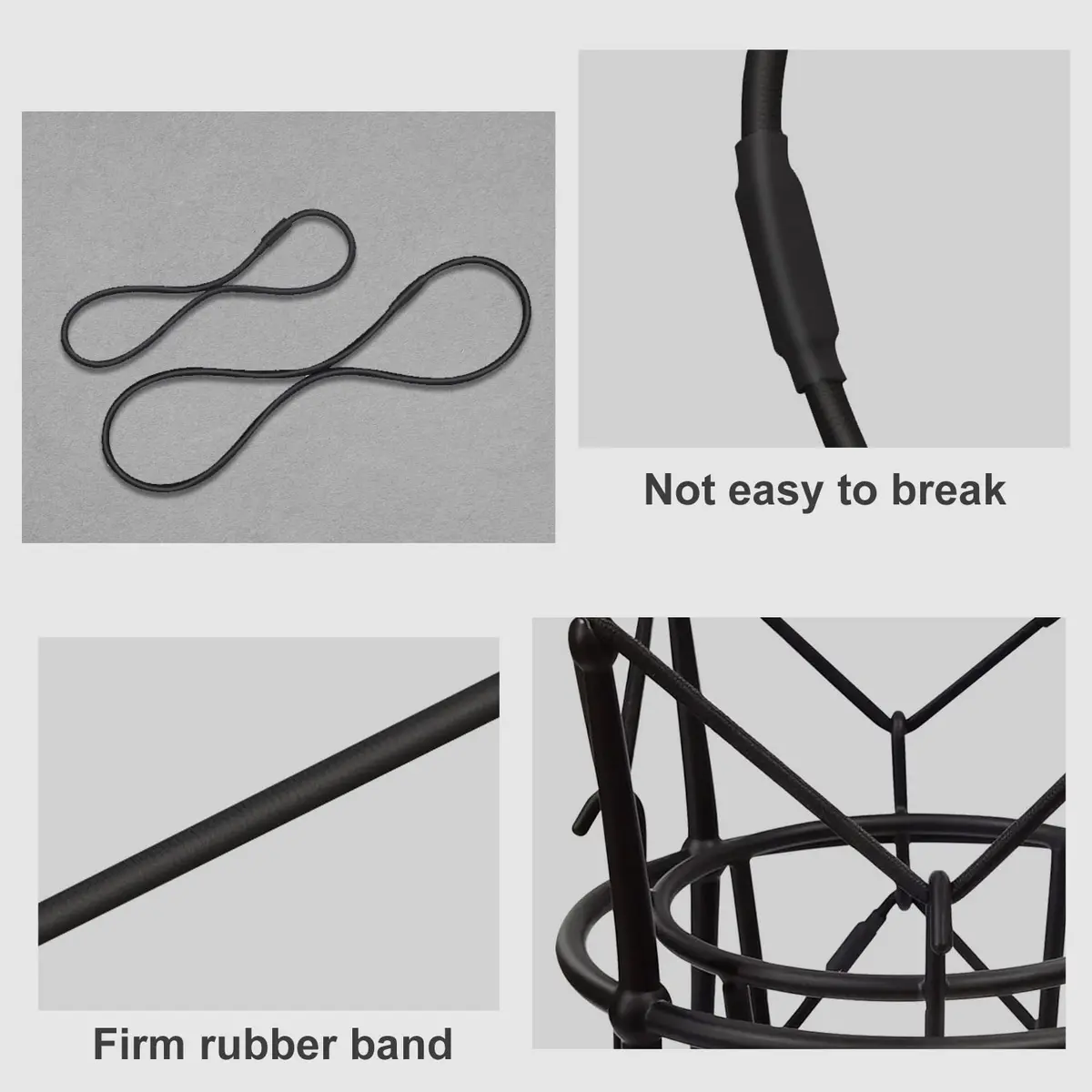 Boseen Universal Elastic Bands Replacement for Shock Mounts, Set of 4 (Black) | Anti-aging Rubber Rings for Mic Holders - view 4