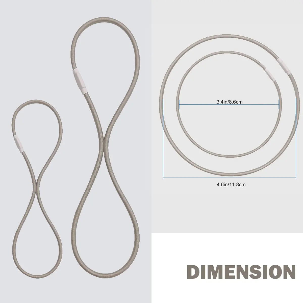 Boseen Elastic Bands Replacement Set of 4 | Microphone Shock Mount Rubber Ring for Microphone Clamp (Gray) - view 3