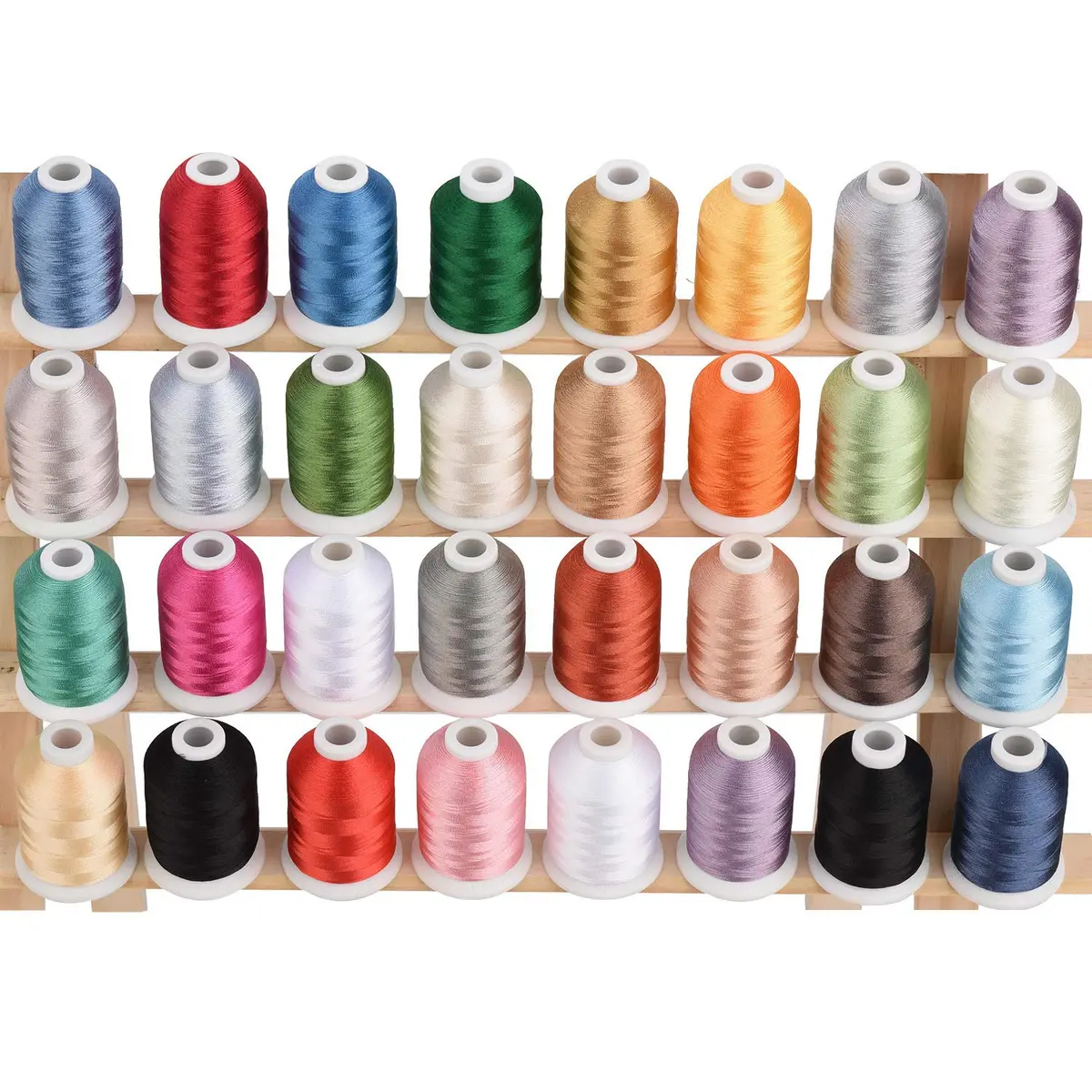 Simthread Polyester Embroidery Thread Kit 32 Colors | 40 Weight 500M (550Y) Assorted Spools - view 2