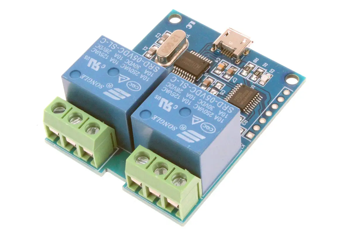 NOYITO 2-Channel Micro USB Relay Module with CH340 Chip, 5V 10A Relays | Control Devices via USB Serial Commands - view 3