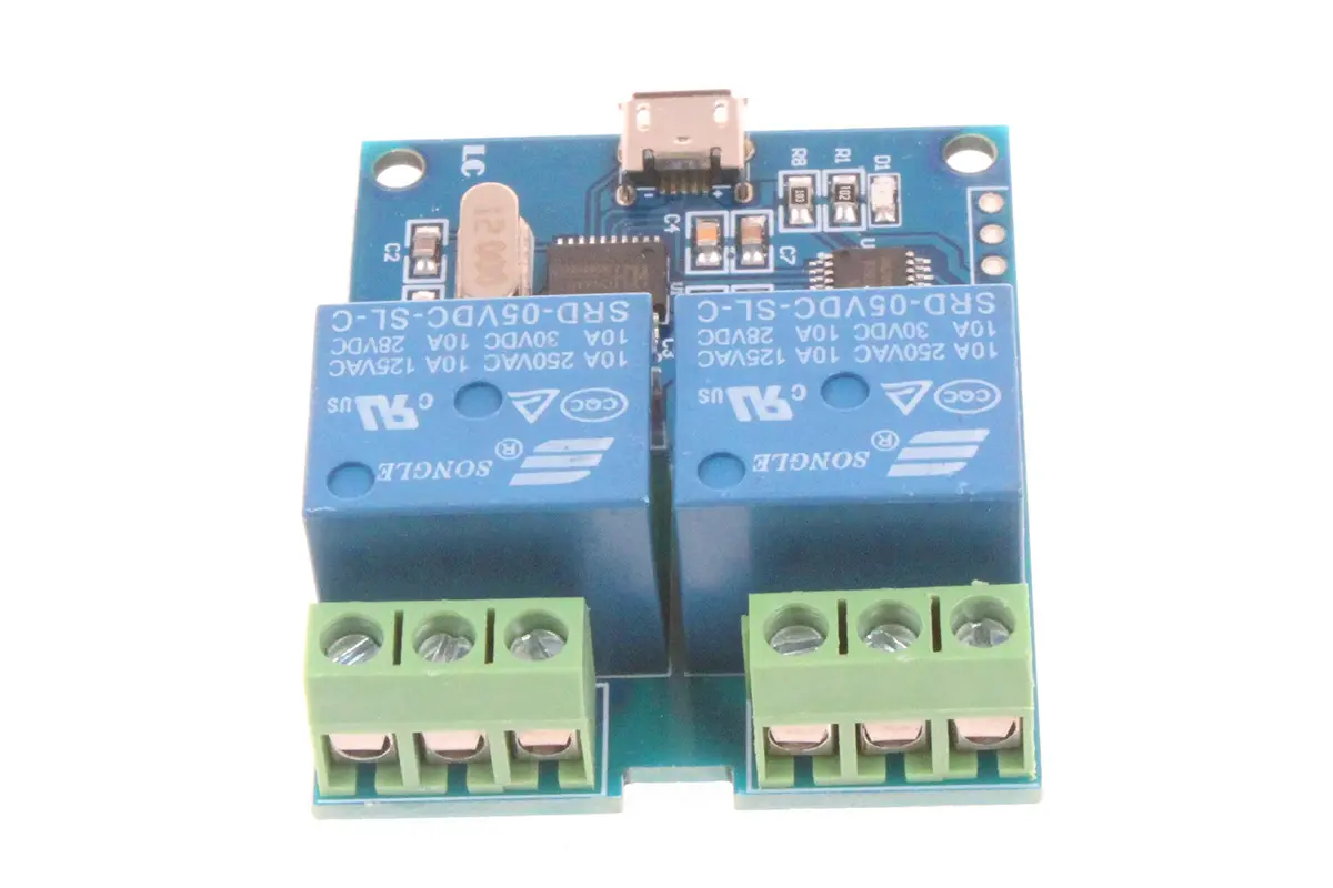 NOYITO 2-Channel Micro USB Relay Module with CH340 Chip, 5V 10A Relays | Control Devices via USB Serial Commands - view 4
