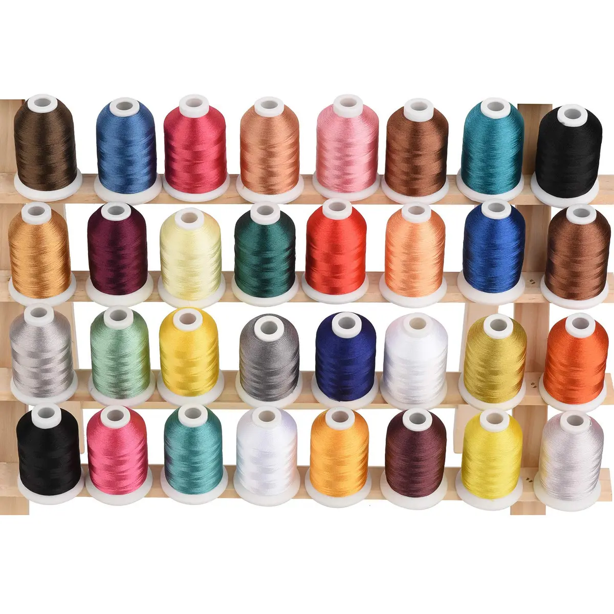 Simthread Polyester Embroidery Thread Kit 32 Colors | 40 Weight, 500M (550Y) for All Projects - view 2