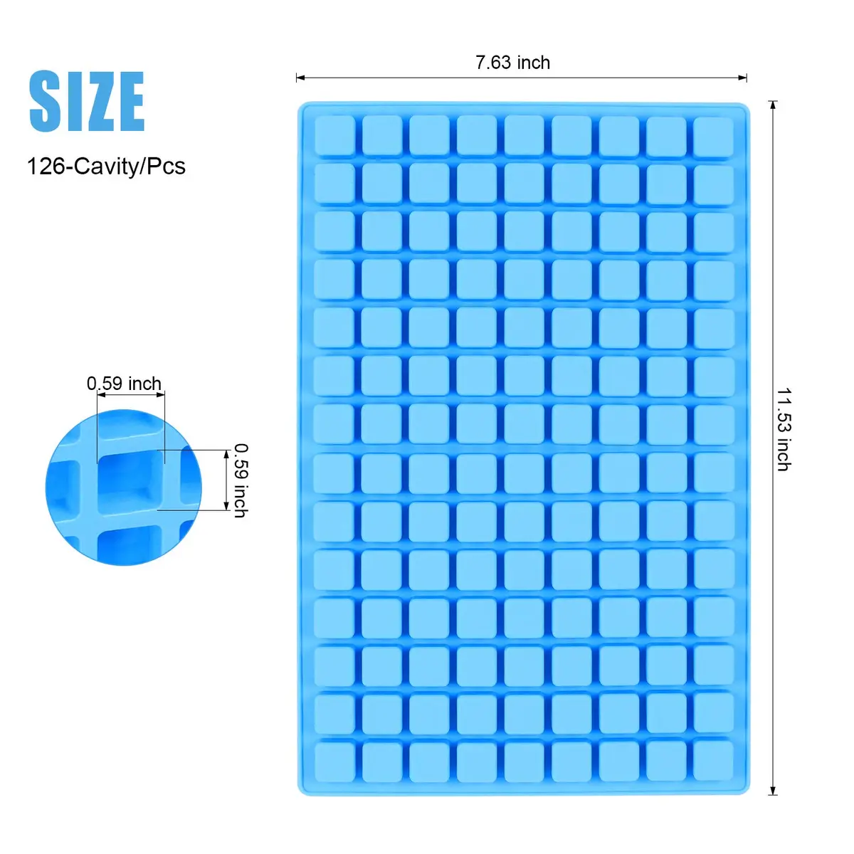Emoly Silicone Candy Tray 2 Pack 126-Cavity Square Chocolate Mold for Gummy Jelly Truffles Caramels Ice Cube Tray | Food-Grade, Reusable, Easy Release - view 2
