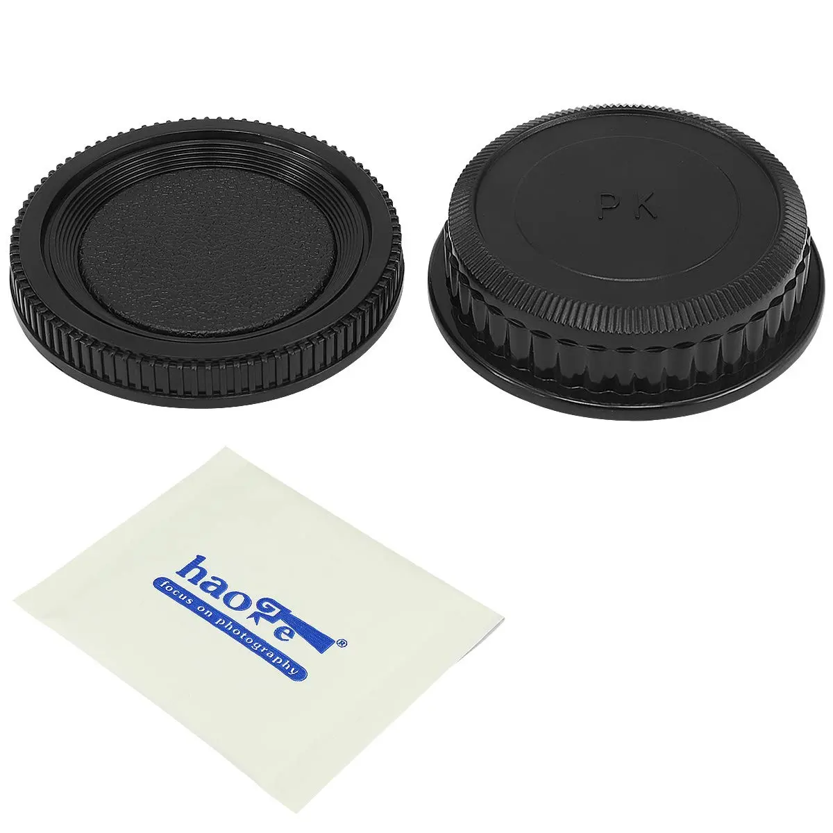 Haoge Camera Body Cap and Rear Lens Cap Cover Kit for Pentax K PK Mount | Protects Sensor & Contacts - main product image