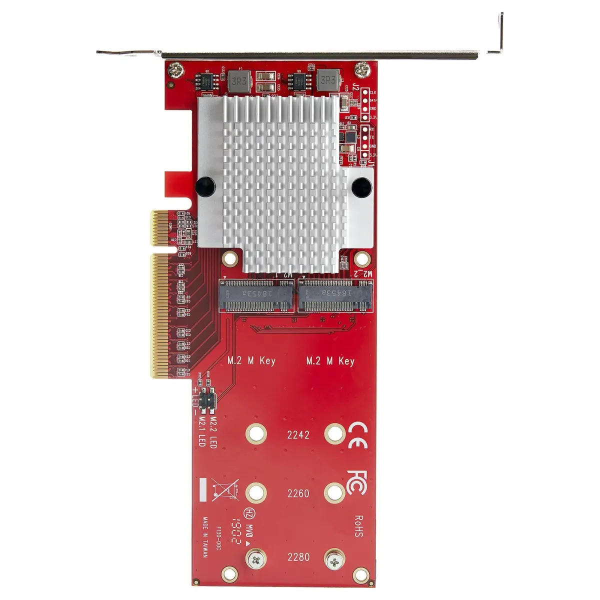 StarTech.com Dual M.2 PCIe SSD Adapter x8/x16 NVMe/AHCI PCIe 3.0 (PEX8M2E2) | 2x M.2 NVMe SSDs, 2242/2260/2280, No bifurcation required, Software RAID 0/1/span/JBOD, Up to 3GB/s, Mac and PC - view 5