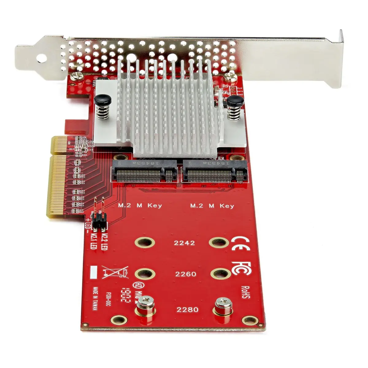 StarTech.com Dual M.2 PCIe SSD Adapter x8/x16 NVMe/AHCI PCIe 3.0 (PEX8M2E2) | 2x M.2 NVMe SSDs, 2242/2260/2280, No bifurcation required, Software RAID 0/1/span/JBOD, Up to 3GB/s, Mac and PC - view 4